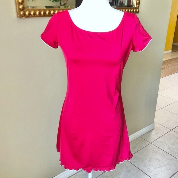 Juicy Couture Other - Juicy Couture Hot Pink Ruffle Hem Slip Dress